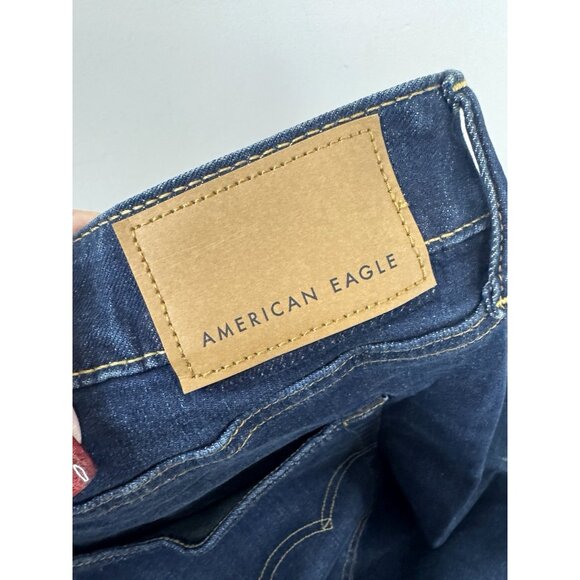 AE Mens 38x32 Slim Straight Dark Wash Streetwear Preppy Everyday Basic Staple - Picture 3 of 10